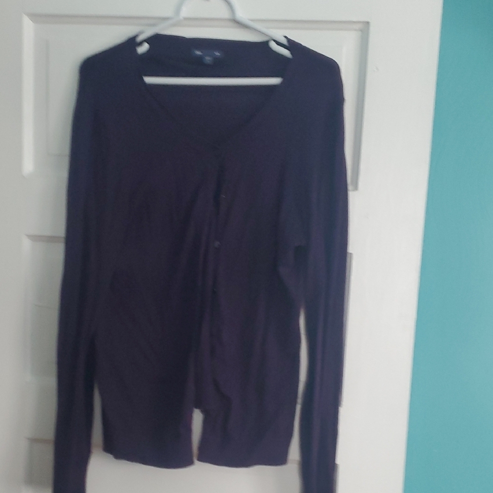 GAP Women's Deep Purple Cardigan Sweater
